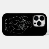 Coques Case-Mate iPhone Abstrait Couple Line Art, Boho Chic (Verso (horizontal))