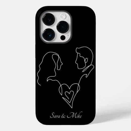 Coques Case-Mate iPhone Abstrait Couple Line Art, Boho Chic (Verso)