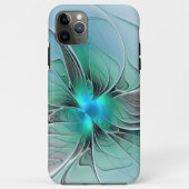 Coques Case-Mate iPhone Abstrait De Bleu, Art Fractal Moderne (Dos)