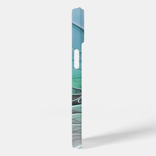 Coques Case-Mate iPhone Abstrait De Bleu, Art Fractal Moderne (Verso / Droite)