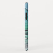 Coques Case-Mate iPhone Abstrait De Bleu, Art Fractal Moderne (Dos/Droite)