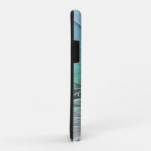 Coques Case-Mate iPhone Abstrait De Bleu, Art Fractal Moderne (Dos/Droite)