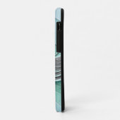 Coques Case-Mate iPhone Abstrait De Bleu, Art Fractal Moderne (Dos/Gauche)