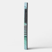 Coques Case-Mate iPhone Abstrait De Bleu, Art Fractal Moderne (Verso / Gauche)
