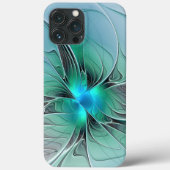 Coques Case-Mate iPhone Abstrait De Bleu, Art Fractal Moderne (Verso)