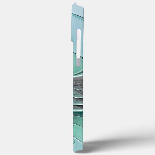 Coques Case-Mate iPhone Abstrait De Bleu, Art Fractal Moderne (Verso / Gauche)