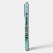 Coques Case-Mate iPhone Abstrait De Bleu, Art Fractal Moderne (Verso / Gauche)