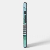 Coques Case-Mate iPhone Abstrait De Bleu, Art Fractal Moderne (Verso / Gauche)