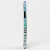 Coques Case-Mate iPhone Abstrait De Bleu, Art Fractal Moderne (Dos/Droite)