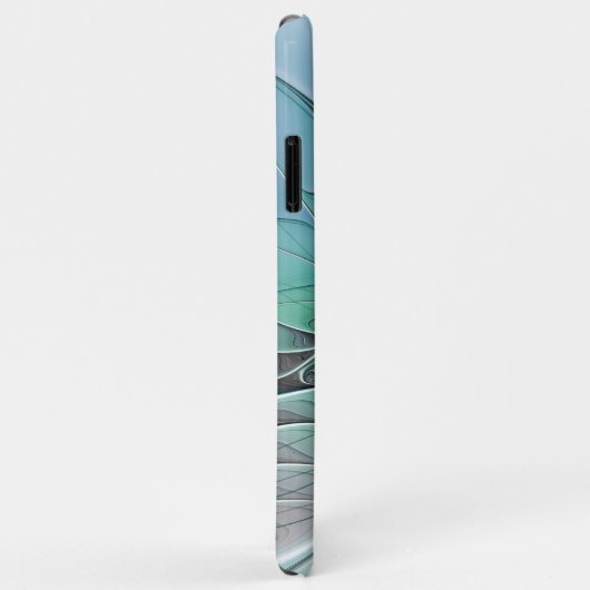 Coques Case-Mate iPhone Abstrait De Bleu, Art Fractal Moderne (Dos/Droite)