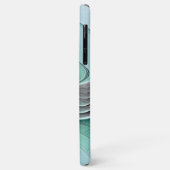 Coques Case-Mate iPhone Abstrait De Bleu, Art Fractal Moderne (Dos/Gauche)