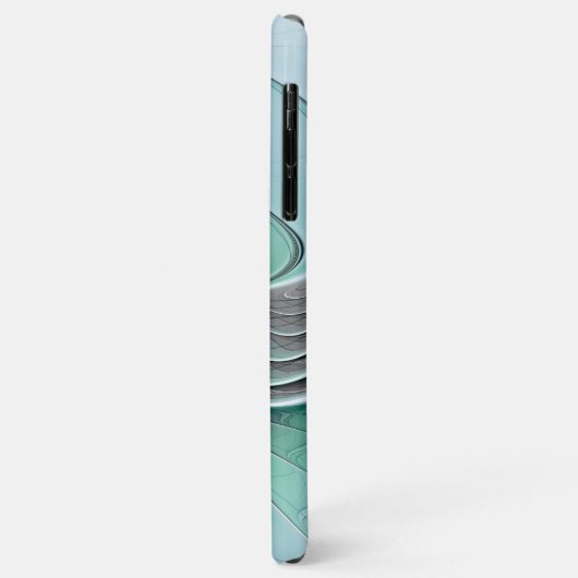 Coques Case-Mate iPhone Abstrait De Bleu, Art Fractal Moderne (Dos/Gauche)