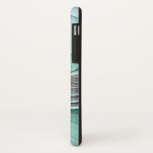 Coques Case-Mate iPhone Abstrait De Bleu, Art Fractal Moderne (Dos/Gauche)