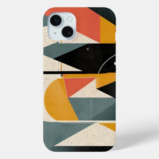 Coques Case-Mate iPhone Abstrait de différentes formes en gris et orange (Verso)