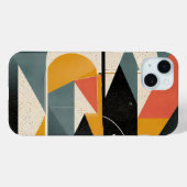 Coques Case-Mate iPhone Abstrait de différentes formes en gris et orange (Verso (horizontal))