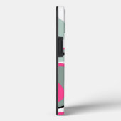 Coques Case-Mate iPhone Abstrait de liquide noir, gris et rose (Verso / Droite)