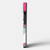 Coques Case-Mate iPhone Abstrait de liquide noir, gris et rose (Verso / Gauche)