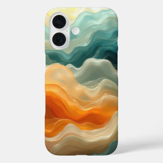 Coques Case-Mate iPhone Abstrait de vague fluide contemporain (Verso)