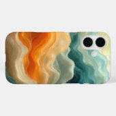 Coques Case-Mate iPhone Abstrait de vague fluide contemporain (Verso (horizontal))