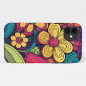 Coques Case-Mate iPhone Abstrait doodle à fleurs moderne (Dos (Horizontal))
