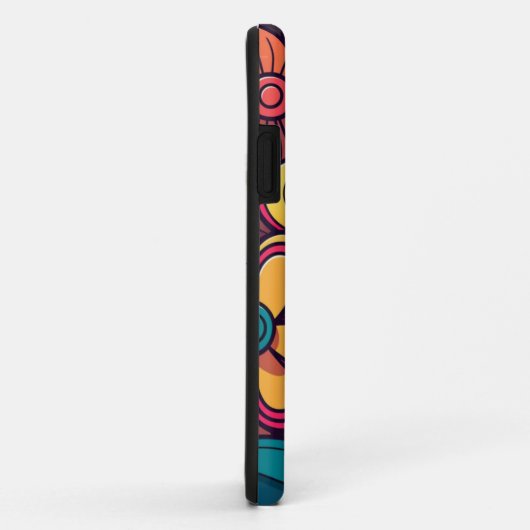 Coques Case-Mate iPhone Abstrait doodle à fleurs moderne (Dos/Droite)