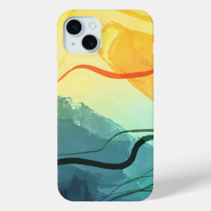 Coque iPhone 15 Mini Abstrait Elegant mixte motif de peinture coloré