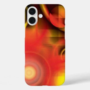 Coques iPhone 16 Plus Abstrait en rouge et jaune