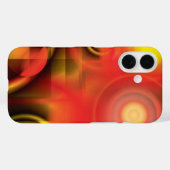 Coques Case-Mate iPhone Abstrait en rouge et jaune (Verso (horizontal))