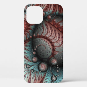 Case-Mate iPhone Case Abstrait Fantaisie Vive Art Fractal Brun Bleu