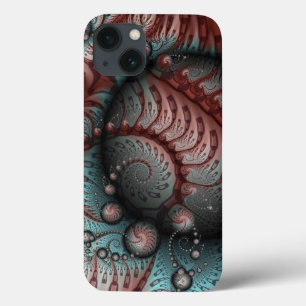 Case-Mate iPhone Case Abstrait Fantaisie Vive Art Fractal Brun Bleu