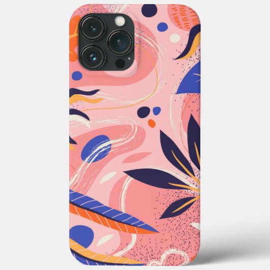 Coques Case-Mate iPhone abstrait floral plat (Verso)