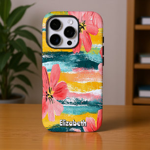 Coques iPhone 16 Pro Abstrait floral vibrant