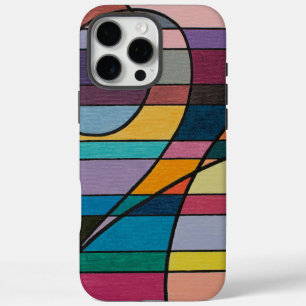Coques iPhone 16 Pro Max Abstrait géométrique avec des bandes et des courbe