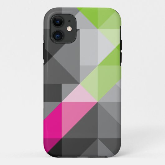 Coques Case-Mate iPhone Abstrait géométrique élégante Gris vert rose (Dos)