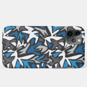Coques Case-Mate iPhone abstrait, géométrique, motif, noir et bleu (Dos (Horizontal))