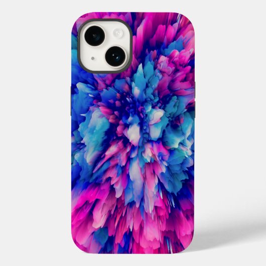 Coques Case-Mate iPhone Abstrait glacé bleu | iPhone 14 Coque-Mate (Verso)