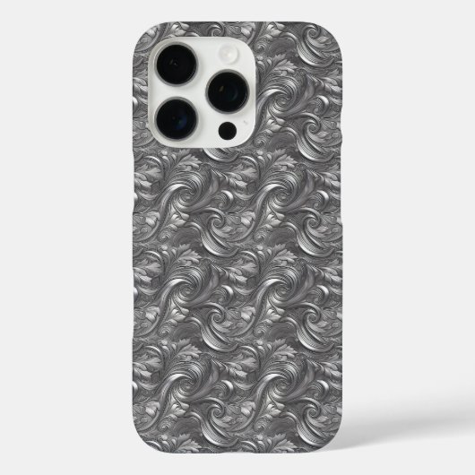 Coques Case-Mate iPhone Abstrait Gris Argenté et Noir Décoratif (Verso)