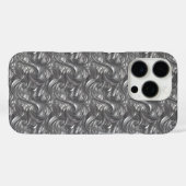 Coques Case-Mate iPhone Abstrait Gris Argenté et Noir Décoratif (Verso (horizontal))