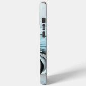 Coques Case-Mate iPhone Abstrait Gris Bleu Anthracite Art Fractal Moderne (Verso / Gauche)