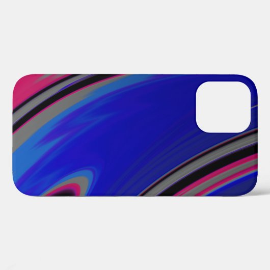 Coques Case-Mate iPhone Abstrait Gris Bleu Magenta Fractal (Verso (horizontal))