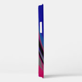 Coques Case-Mate iPhone Abstrait Gris Bleu Magenta Fractal (Verso / Droite)