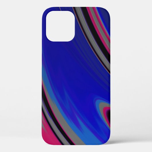 Coques Case-Mate iPhone Abstrait Gris Bleu Magenta Fractal (Verso)