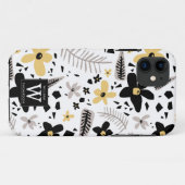 Coques Case-Mate iPhone Abstrait Gris jaune noir gris sans joint motif flo (Dos (Horizontal))