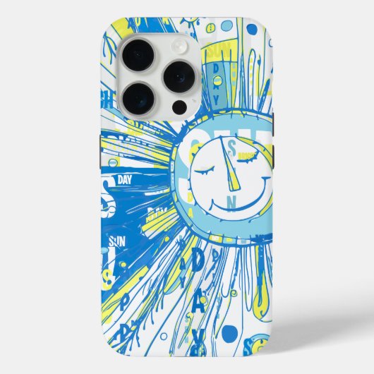 Coques Case-Mate iPhone Abstrait Happy Whimsical Sun Word Art (Verso)