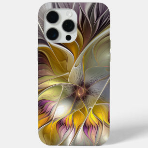 Coque iPhone 15 Pro Max Abstrait Imaginaire coloré Fleur moderne Fractal