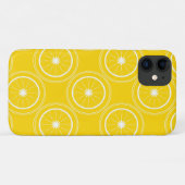Coques Case-Mate iPhone Abstrait jaune clair rétro citron motif (Dos (Horizontal))