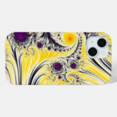 Coques Case-Mate iPhone Abstrait Jaune Fractal Art (Verso (horizontal))