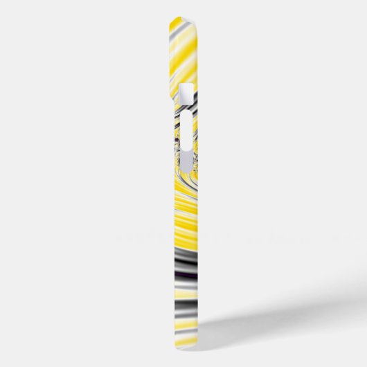 Coques Case-Mate iPhone Abstrait Jaune Fractal Art (Verso / Gauche)