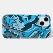 Coques Case-Mate iPhone Abstrait marbré bleu Icy (Verso (horizontal))