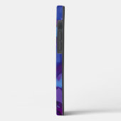 Coques Case-Mate iPhone Abstrait marbré foncé alcool encre violet et bleu (Verso / Gauche)